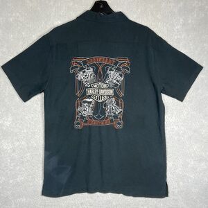 Harley Davidson Legendary Heritage Embroidered Button Shirt Camp Men’s Medium